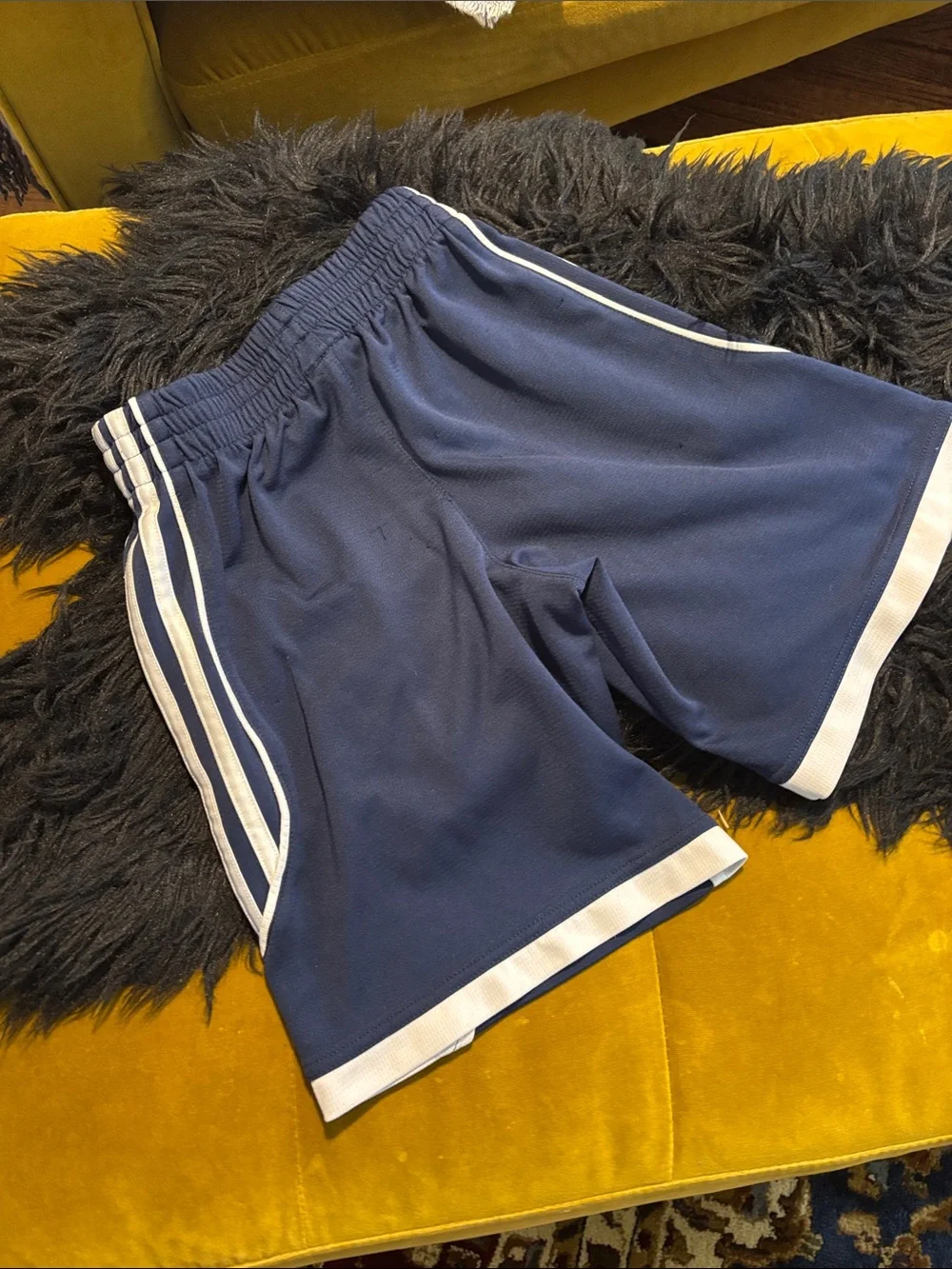 Boys Adidas Navy Blue Athletic Soccer Shorts S 8 10